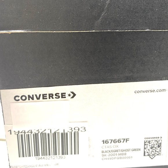🌿Sale🌿 Converse Chuck Taylor AS Low black Egret Canvas Men's Size 11 167667F - Picture 10 of 10
